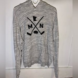 Minnesota hockey hoodie light gray